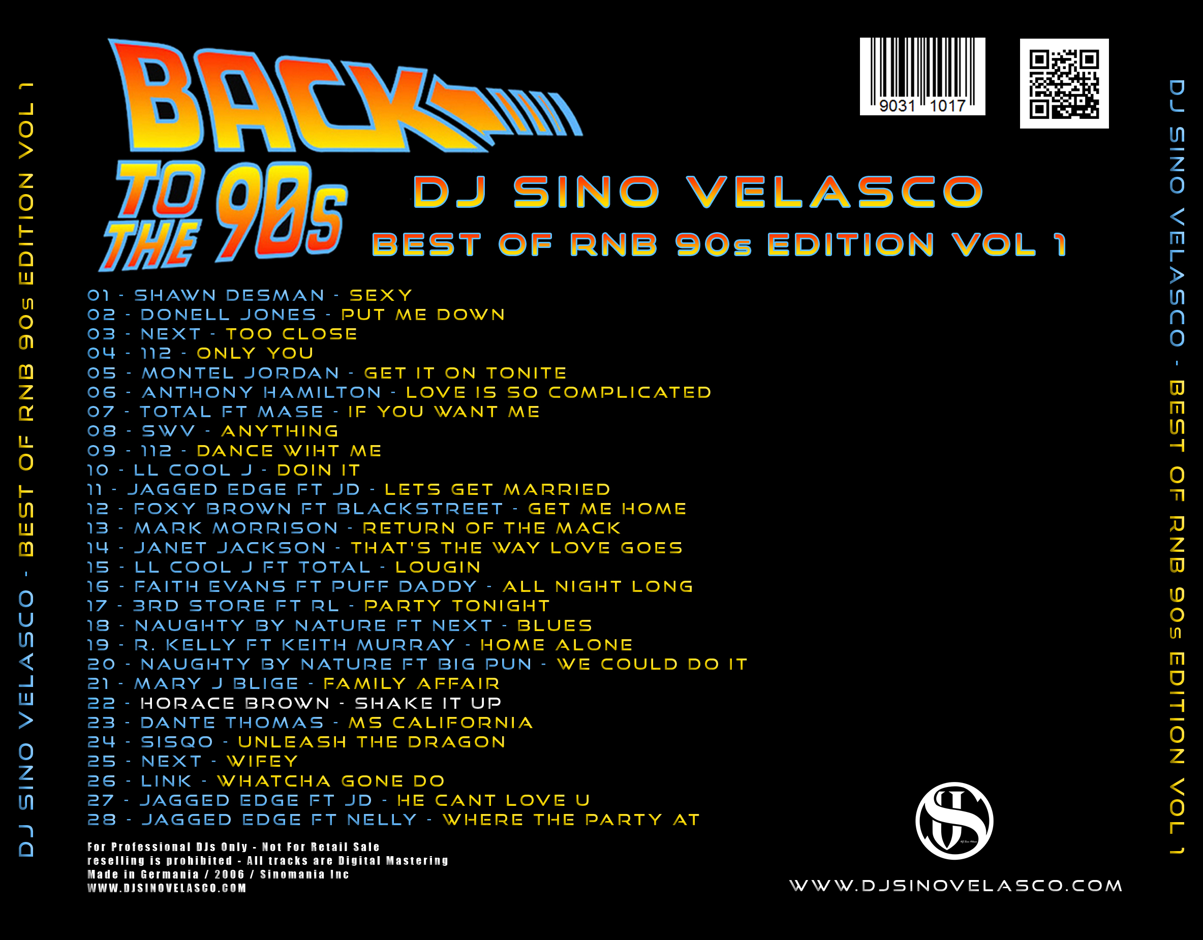 DJ Sino Velasco - Best Of RnB 90s Edition Vol 1 (Back Cover) DJ Sino Velasco - Best Of RnB 90s Edition Vol 1 (Back Cover)