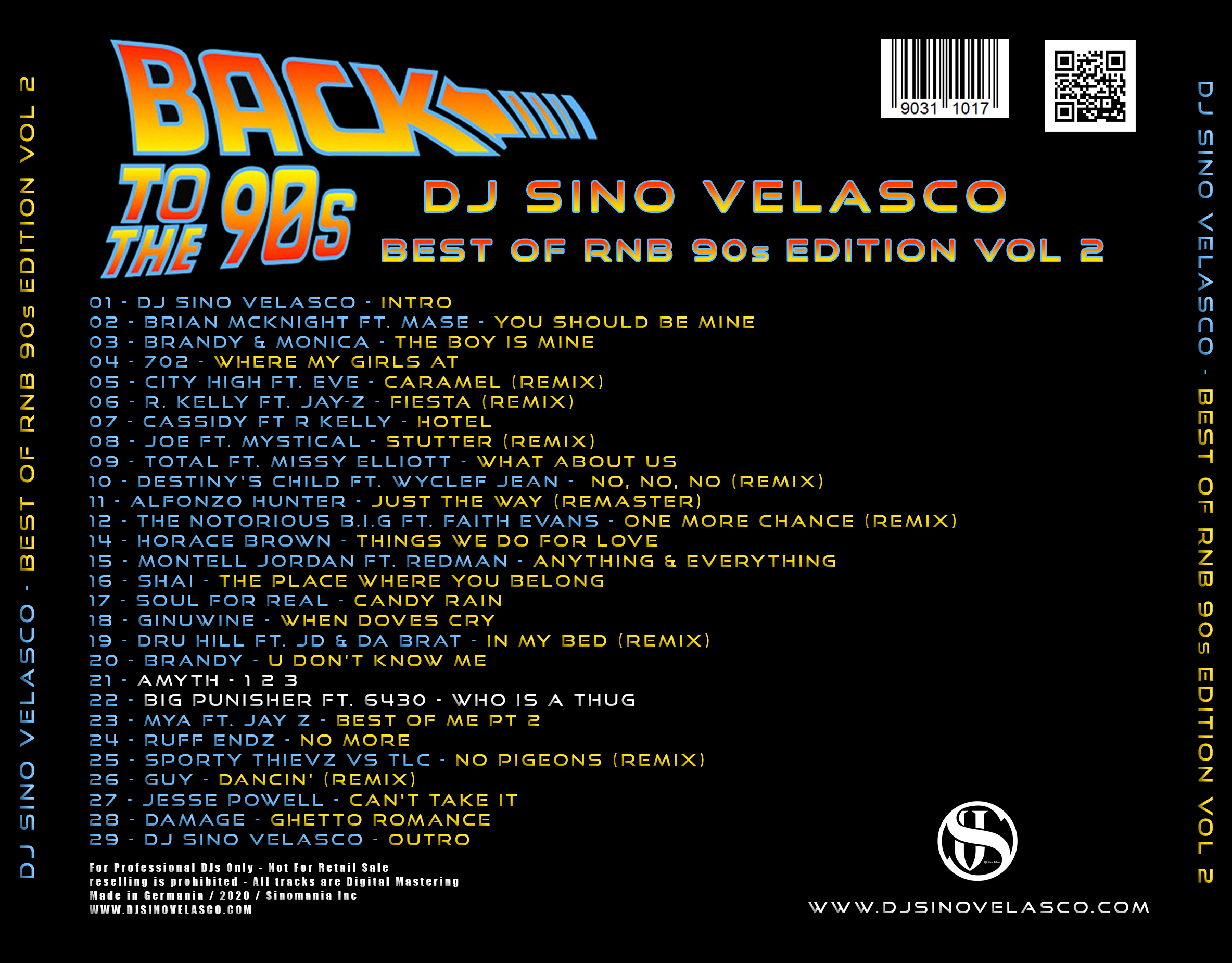 DJ Sino Velasco - Best Of RnB 90s Edition Vol 2 (Back Cover) DJ Sino Velasco - Best Of RnB 90s Edition Vol 2 (Back Cover)