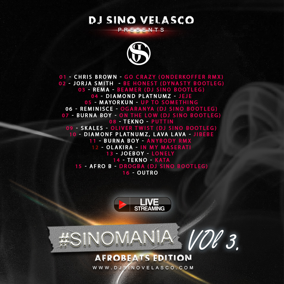 #Sinomania Vol 3. Afrobeats Edition Back Cover #Sinomania Vol 3. Afrobeats Back Cover